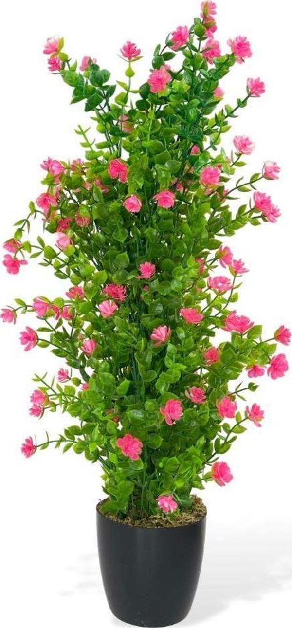 Netten Evime Yapay Çiçek Siyah Saksıda Pembe Mineli Şimşir Ağacı 55cm - Image 1