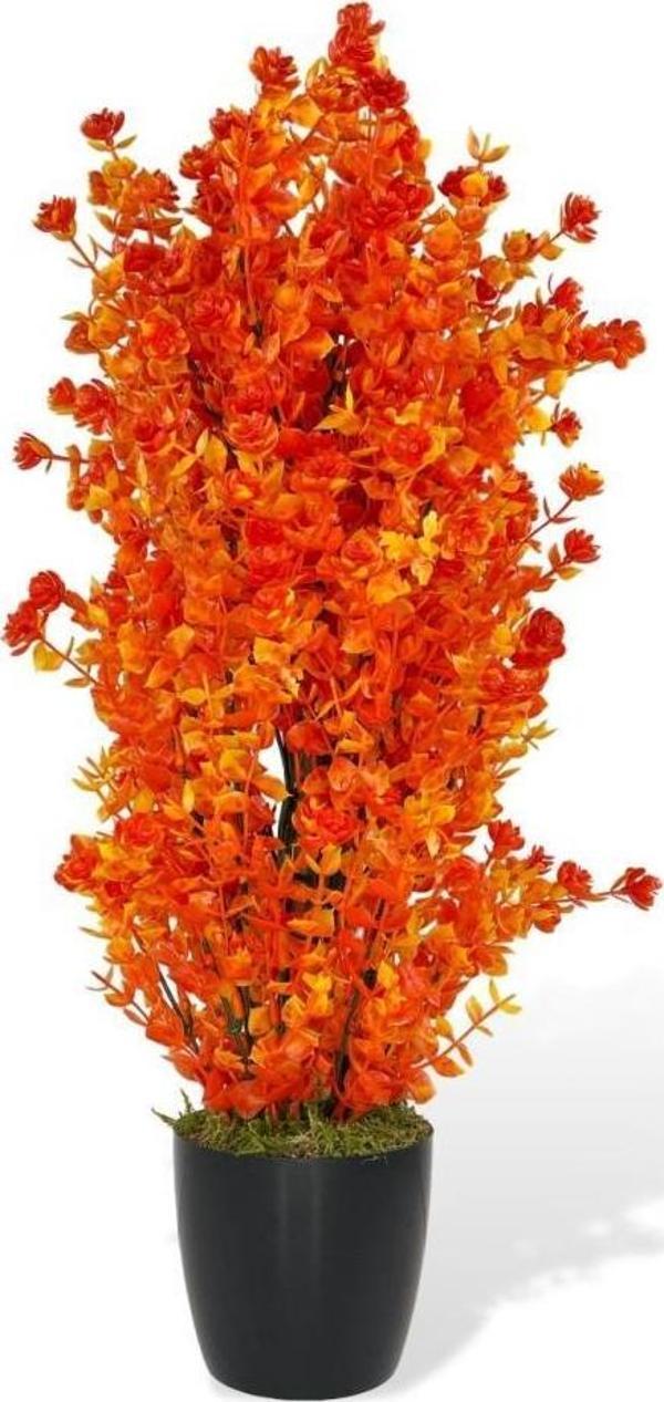 Netten Evime Yapay Çiçek Siyah Saksıda Turuncu Şimşir Ağacı 55cm - Image 1