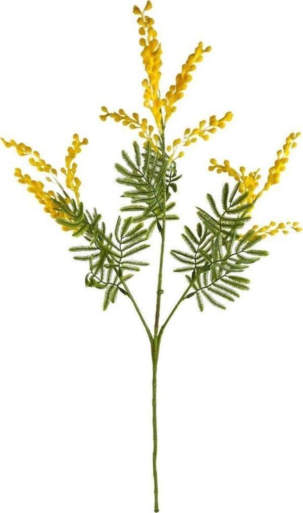Netten Evime Yapay Çiçek Sarı Mimoza Uzun Dal 75cm 3Dallı Minosa Yapay Bitki  - Image 1