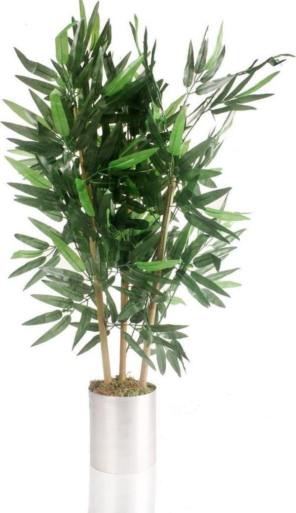 Yapay Çiçek Yapay Bambu Ağacı Paslanmaz Aleminyum Saksılı 80cm - Image 1