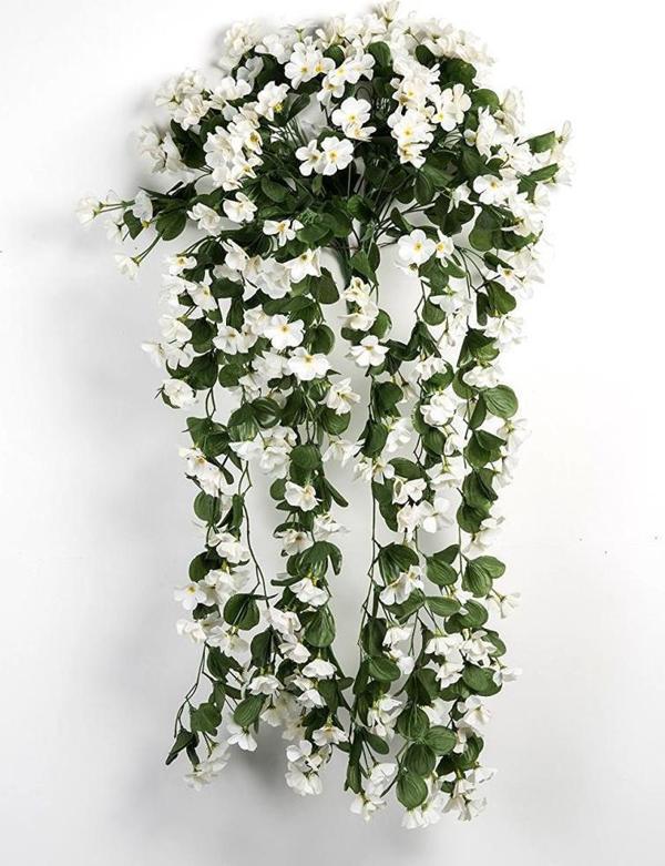 Nettenevime Yapay Çiçek Sarkan Begonvil Çiçeği Jumbo Beyaz - Image 1