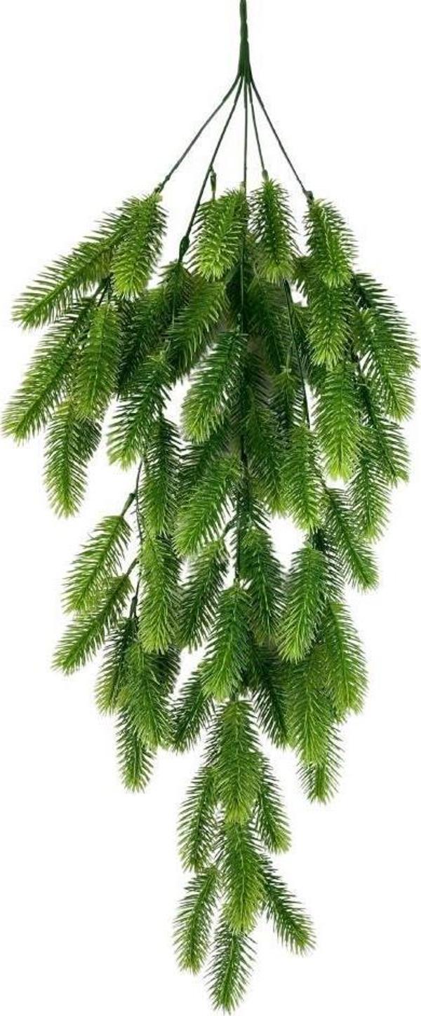 Netten Evime Yapay Çiçek Sarkan Çiçek Yeşil Çam İğneli Ponpon Yapay Sarmaşık  70*30cm UV Katkılı Güneşe Dayanıklı - Image 1