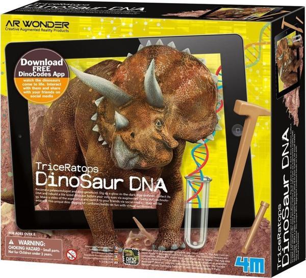 4M Kaz ve Keşfet Işıldayan Dinazorlar Canlanıyor Serisi Triceratops Paleontoloji Bilimi Oyuncakları - Image 1