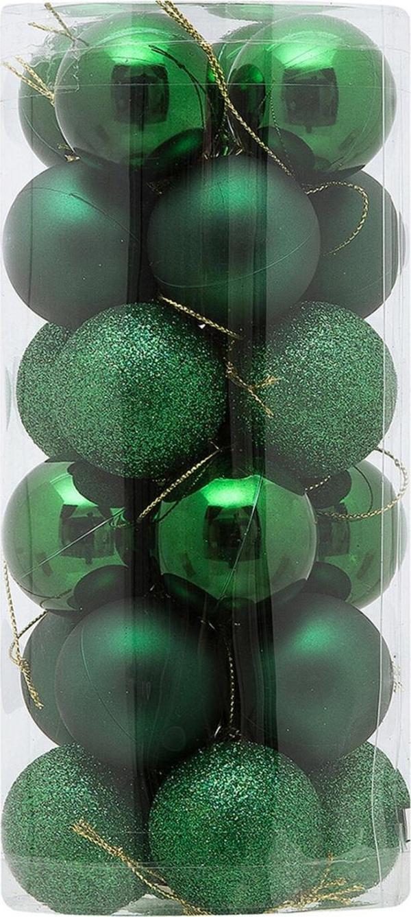 Asılabilir Yılbaşı Yeniyıl Ağacı Süsü 4cm Top YEŞİL 24 lü Christmas Tree Ornaments Yeni Yıl Süsleri - Image 1