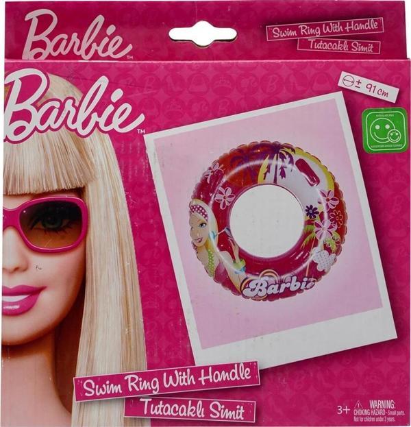 Barbie Lisanslı Tutmaçlı Büyük Boy Deniz Simidi Havuz Simidi - Image 1