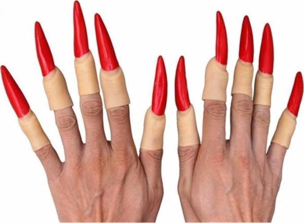 Halloween Cadılar Bayramı Cadı Tırnağı Kırmızı Halovin Partisi Kostümleri - Image 1