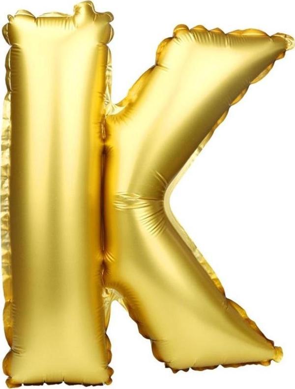 Harf Folyo Balon Büyük Boy Metalik Altın K Harfi Folyo Balon Metalik - 100 cm - Image 1