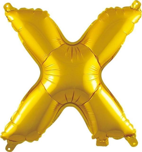 Harf Folyo Balon Büyük Boy Metalik Altın X Harfi Folyo Balon Metalik - 100 cm - Image 1