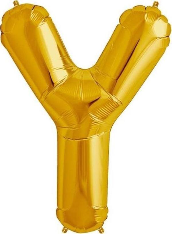 Harf Folyo Balon Büyük Boy Metalik Altın Y Harfi Folyo Balon Metalik - 100 cm - Image 1