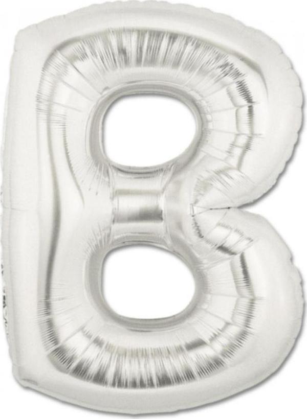 Harf Folyo Balon Büyük Boy Metalik Gümüş B Harfi Folyo Balon Metalik - 100 cm - Image 1