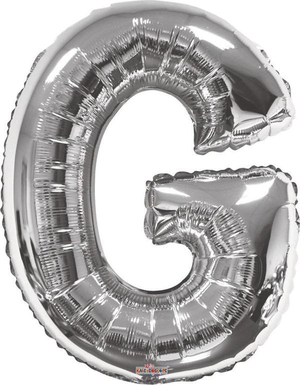 Harf Folyo Balon Büyük Boy Metalik Gümüş G Harfi Folyo Balon Metalik - 100 cm - Image 1