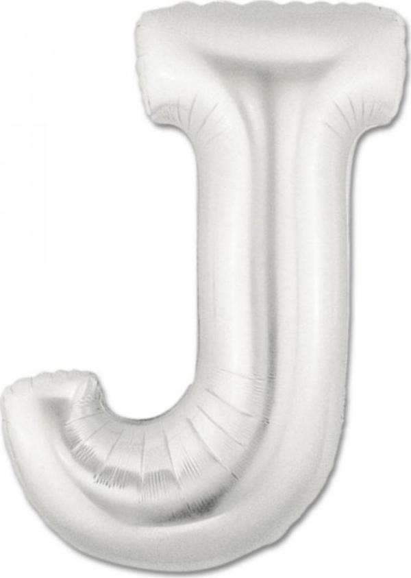 Harf Folyo Balon Büyük Boy Metalik Gümüş J Harfi Folyo Balon Metalik - 100 cm - Image 1