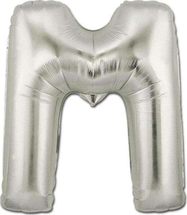 Harf Folyo Balon Büyük Boy Metalik Gümüş M Harfi Folyo Balon Metalik - 100 cm - Image 1