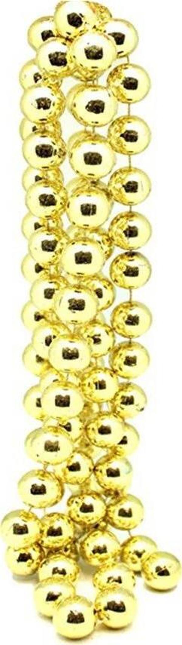 Yılbaşı Yeniyıl Ağacı Süsü Kalın Zincir Boncuk 180cm GOLD Christmas Tree Chain - Image 1