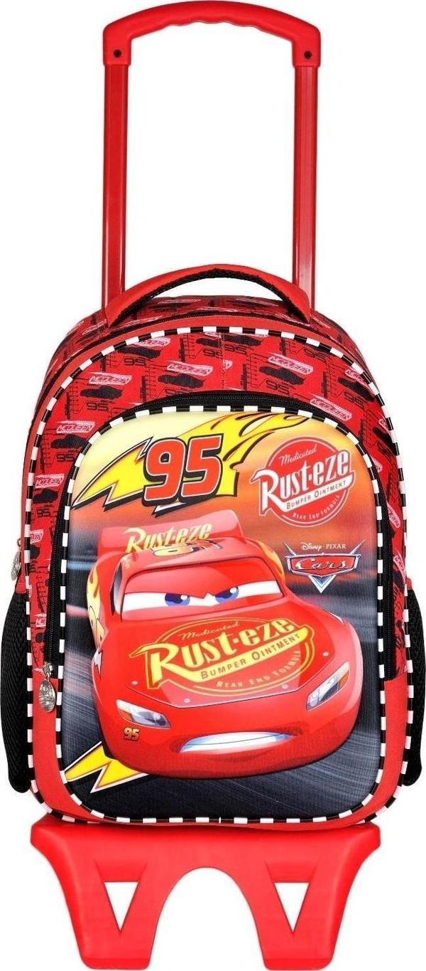 Hakan Çanta Disney Cars Arabalar Çekçekli Okul Çantası Şimşek Mcqueen Çekçekli Sırt Çantası - Image 1