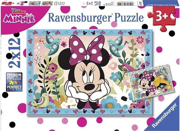Ravensburger 2 Adet 12 Parçalı Puzzle Disney Minnie Mouse Ravensburger 3 Yaş ve Üzeri Çocuk Yapbozları Serisi - Image 1