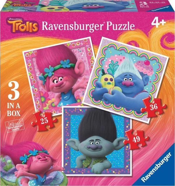Ravensburger 25-36-49 Parçalı Puzzle Disney Trolls Ravensburger 4 Yaş ve Üzeri Çocuk Yapbozları Serisi - Image 1