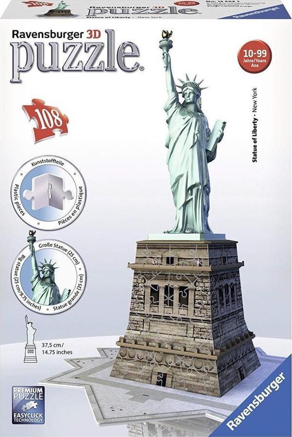 Ravensburger 3 Boyutlu Yapboz Özgürlük Anıtı Ravensburger 3D Puzzle 108 Parça - Image 1