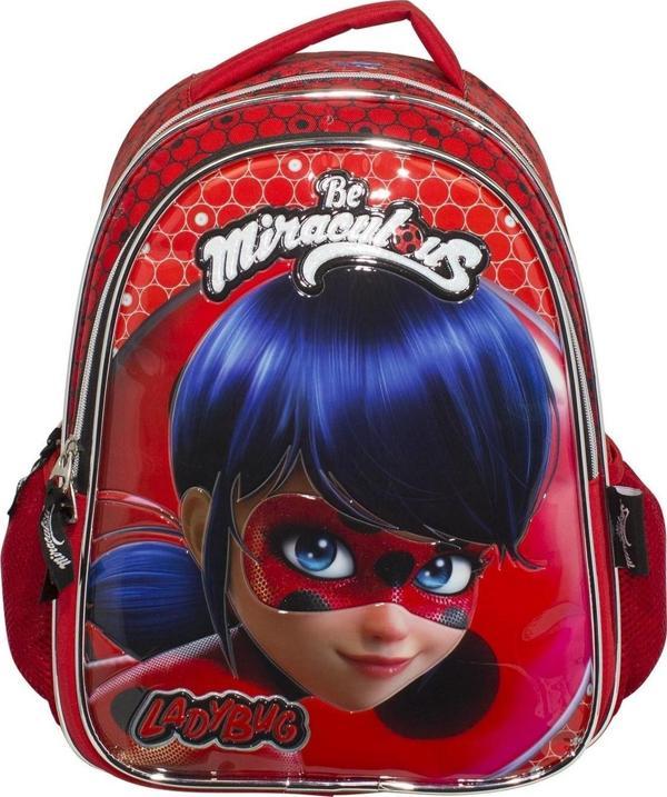 Lisanslı Miraculous Ladybug Uğur Böceği Kabartmalı ve Simli llkokul ve Ortaokul Çantası 2144 - Image 1