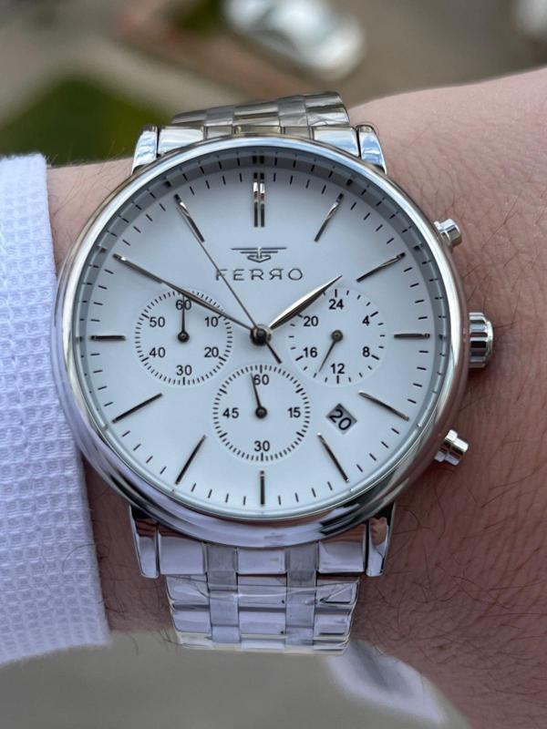 Ferro Çelik Kordon İç Fonksiyonları Aktif Chronograph 30 Mt Su Geçirmez Erkek Kol Saat EFM31137-A223 - Image 1