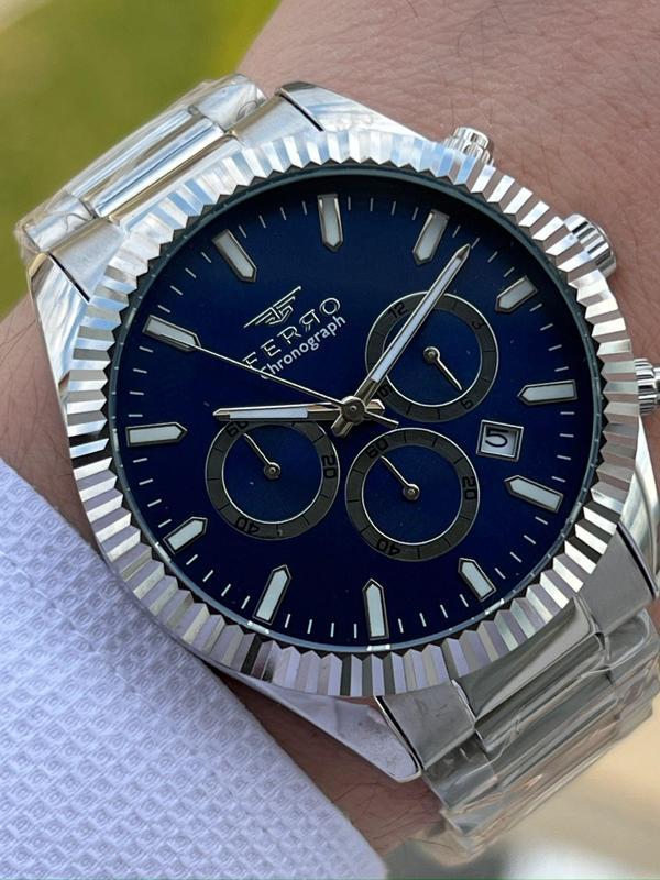 Ferro Çelik Kordon İç Fonksiyonları Aktif Chronograph 30 Mt Su Geçirmez Erkek Kol Saat EFM31289-A3 - Image 1