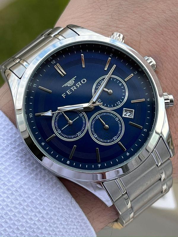 Ferro Çelik Kordon İç Fonksiyonları Aktif Chronograph 30 Mt Su Geçirmez Erkek Kol Saat EFM31371-A3 - Image 1