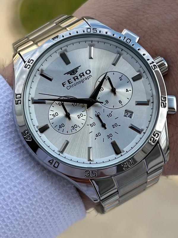 Ferro Çelik Kordon İç Fonksiyonları Aktif Chronograph 30 Mt Su Geçirmez Erkek Kol Saat EFM31382-A223 - Image 1