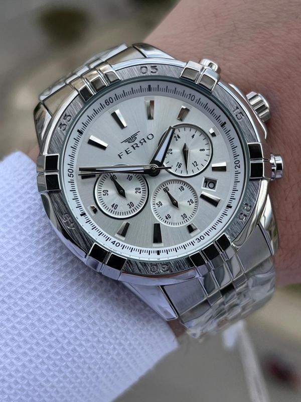 Ferro Çelik Kordon İç Fonksiyonları Aktif Chronograph 30 Mt Su Geçirmez Erkek Kol Saat EFM31389-A - Image 1