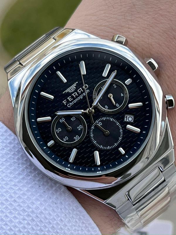 Ferro Çelik Kordon İç Fonksiyonları Aktif Chronograph 30 Mt Su Geçirmez Erkek Kol Saat EFM31458-A3 - Image 1