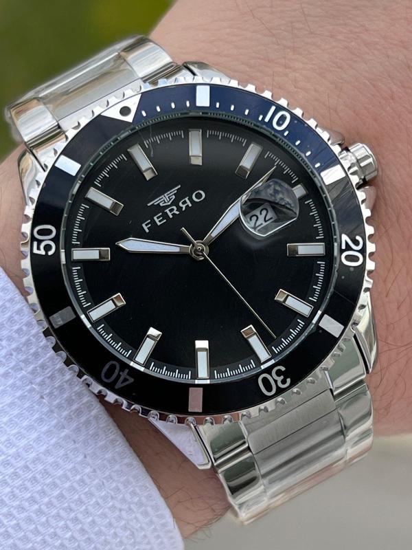 Ferro Çelik Kordon İç Fonksiyonları Aktif Chronograph 30 Mt Su Geçirmez Erkek Kol Saat EFT11238-A2 - Image 1