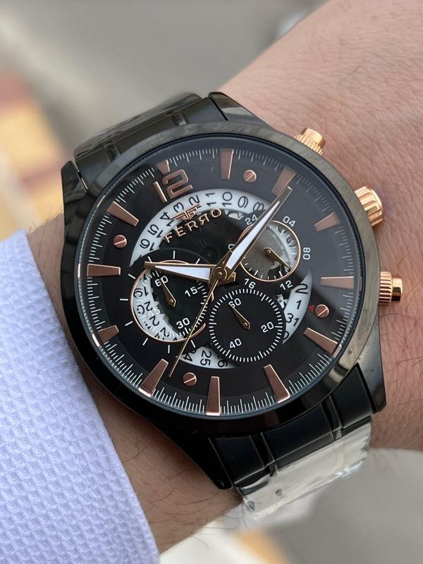 FERRO İç Fonksiyonları Aktif Chronograph 30 Mt Su Geçirmez Erkek kol Saat xf0024 - Image 1