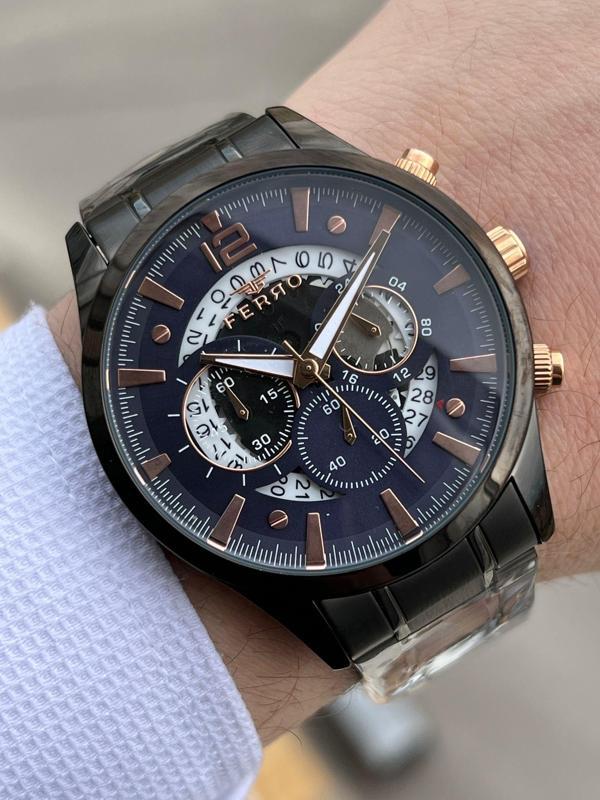 FERRO İç Fonksiyonları Aktif Chronograph 30 Mt Su Geçirmez Erkek kol Saat xf0029 - Image 1