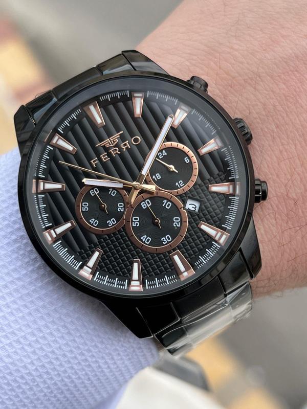 FERRO İç Fonksiyonları Aktif Chronograph 30 Mt Su Geçirmez Erkek kol Saat xf0033 - Image 1