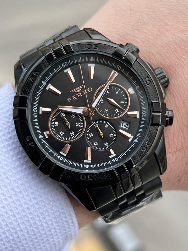 FERRO İç Fonksiyonları Aktif Chronograph 30 Mt Su Geçirmez Erkek kol Saat xf0036 - Image 1