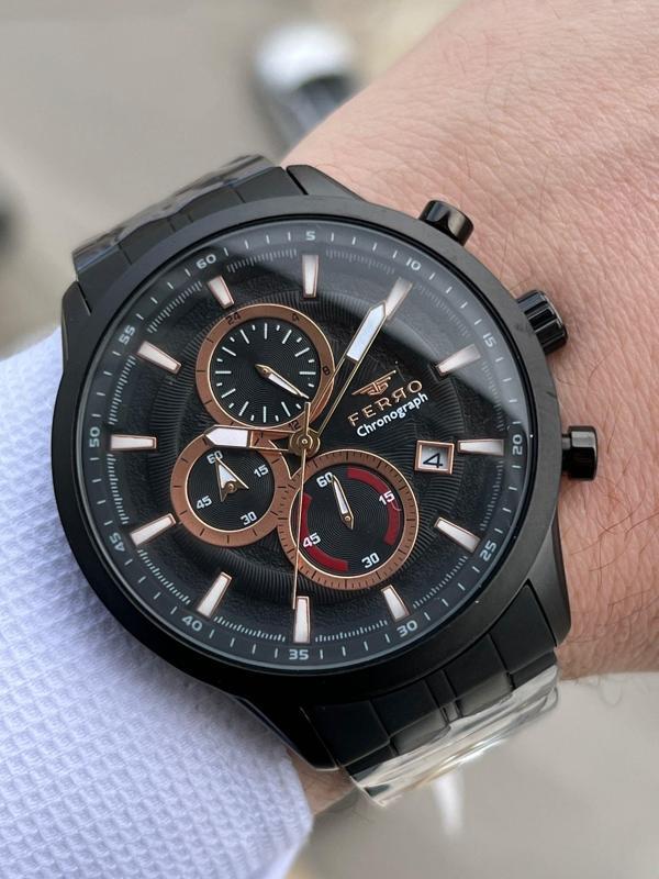FERRO İç Fonksiyonları Aktif Chronograph 30 Mt Su Geçirmez Erkek kol Saat xf0045 - Image 1