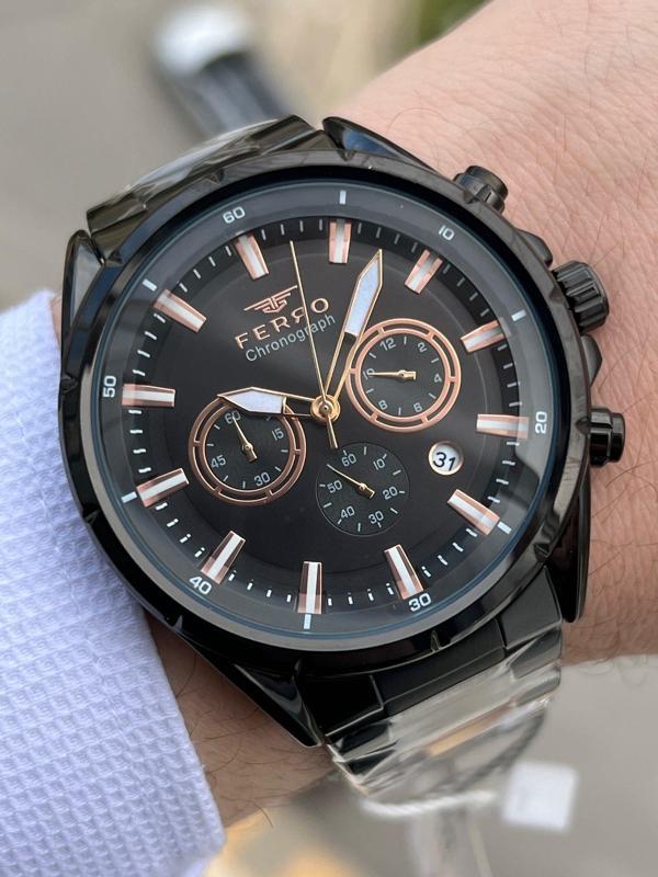 FERRO İç Fonksiyonları Aktif Chronograph 30 Mt Su Geçirmez Erkek kol Saat xf0047 - Image 1