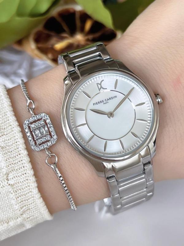 Pierre Cardin CRV.0005.G Çelik Kasa Çelik Kordon Kararma Renk Atma Yapmaz 30 Mt Su Geçirmez Kadın Kol Saati+Bileklik - Image 1