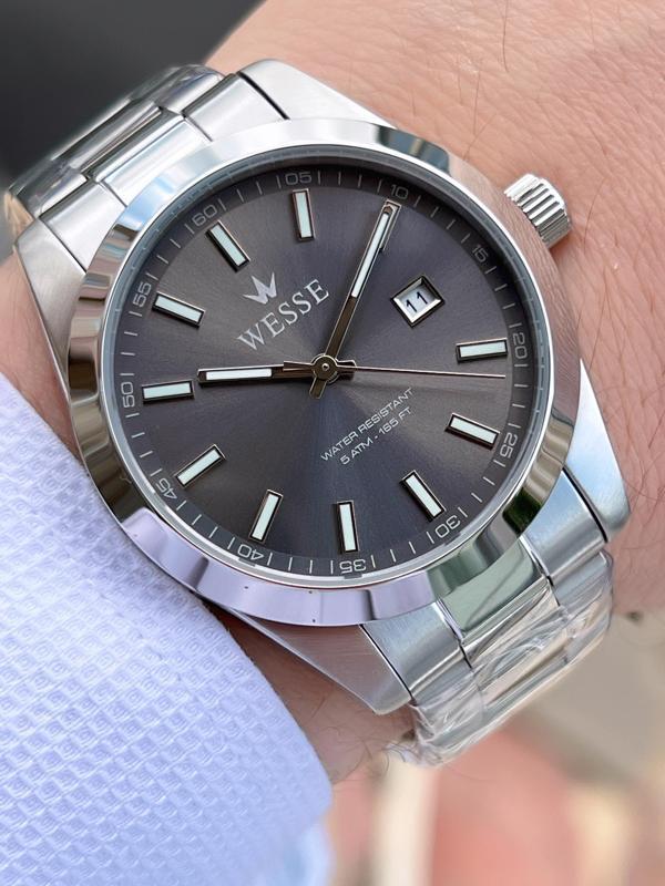 Wesse Çelik Kordon Takvimli Kadran Kararma Renk Atma Yapmaz 5 Atm Erkek Kol Saati EWWG209201 - Image 1