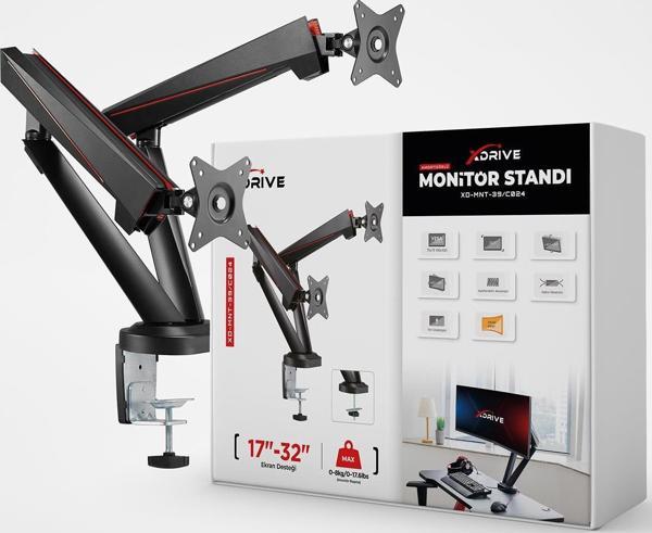 xDrive İkili Monitör Tutucu MNT-39/C024 - Monitör Standı - Monitör Aparatı - Image 1