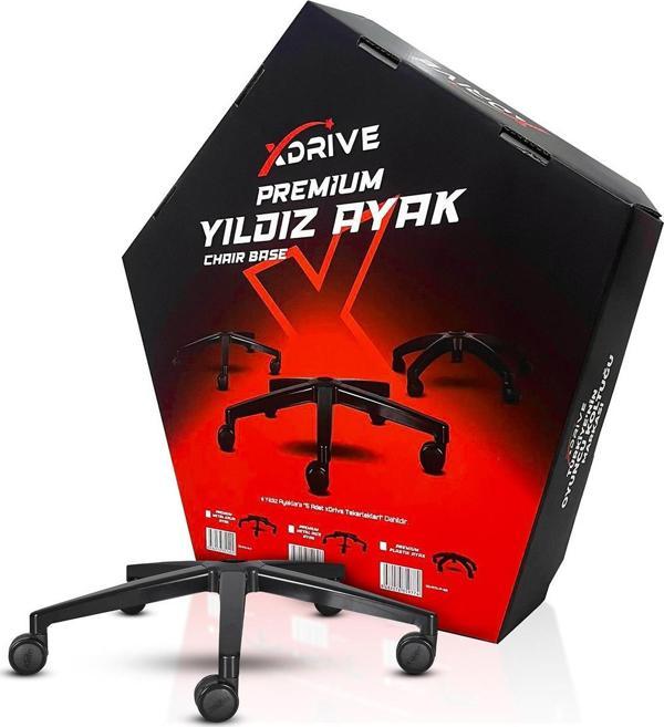 xDrive Premium Metal Ayak İnce Siyah (Tekerlek Dahil) - Image 1