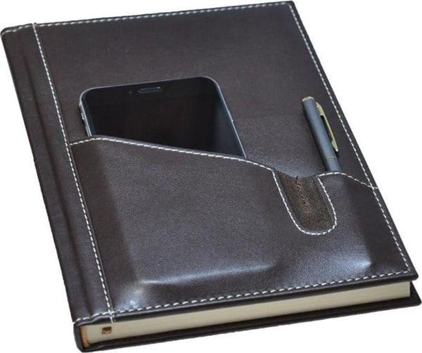 DERİ KAPAK DEFTER AJANDA TARİHSİZ KARELİ 17X24 CM - Image 1