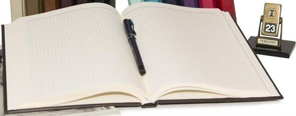 DERİ KAPAK DEFTER AJANDA TARİHSİZ KARELİ 20X28 CM - Image 1