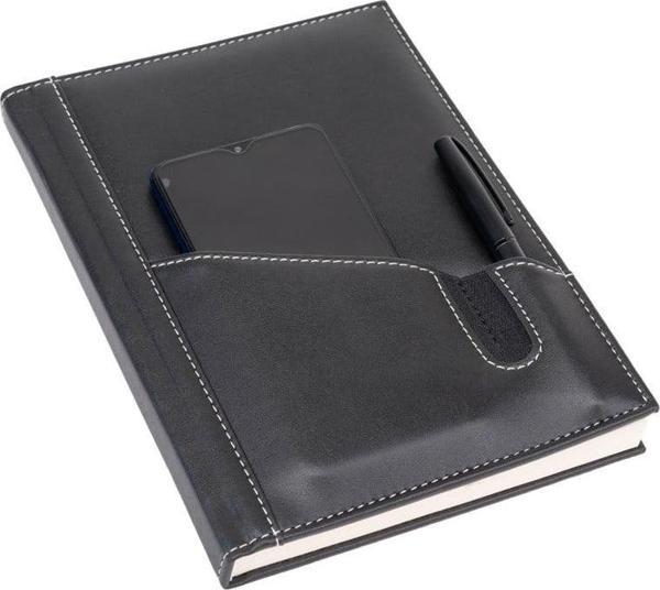 DERİ TELEFON KILIFLI KAPAK DEFTER AJANDA TARİHSİZ ÇİZGİLİ 17X24 CM - Image 1