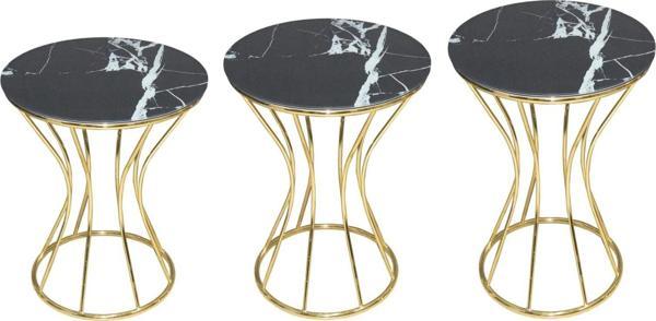 Brc Zigon 12745 Kumsaat Model SİYAH MERMER Desen Metal GOLD Renk Kaplama Elyapım  - Image 1