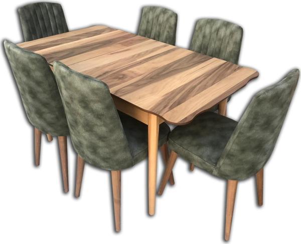 Masa 12506 KÜTÜK DESEN Tk Klasik Model Kayın RETRO Ayak Parlak Dilimli sandalye  - Image 1