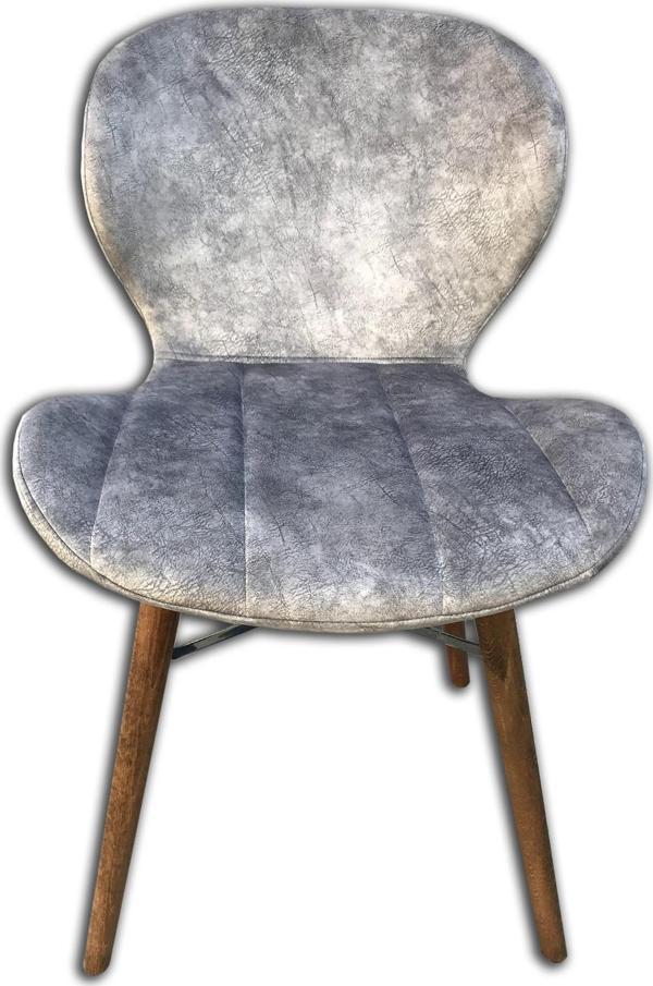 Sandalye 12519 LİLY Model Kayın RETRO Ceviz Papel Sırt Dökme sünger Ort El yapım - Image 1