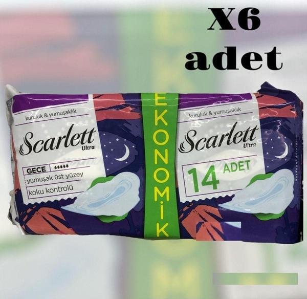 Scarlett Ultra Hijyenik Gece Pedi Kuruluk & Yumuşaklık Ekonomik Paket 6'Lı Paket 84 Adet - Image 1