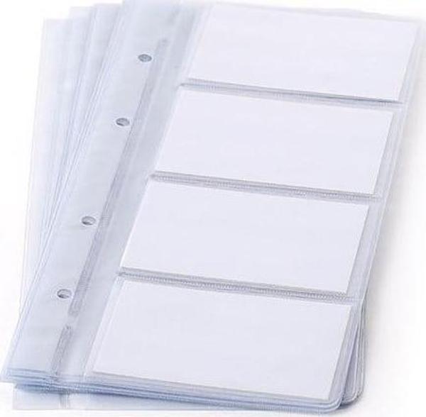 KARTVİZİT ALBÜMÜ YEDEĞİ 4 SIRALI 96 KARTLIK 237 ŞEFFAF 12X25,5 CM - Image 1