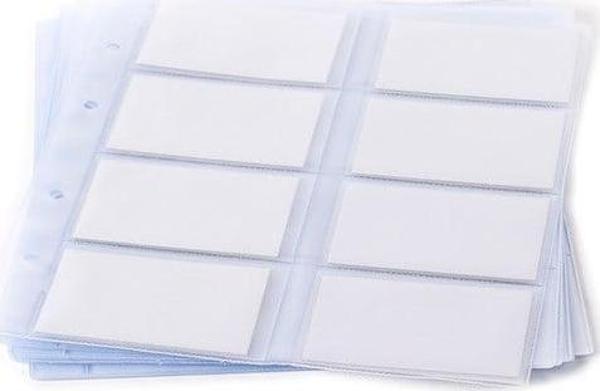 KARTVİZİT ALBÜMÜ YEDEĞİ 8 SIRALI 192 KARTLIK 238 ŞEFFAF 22X25,5 CM - Image 1