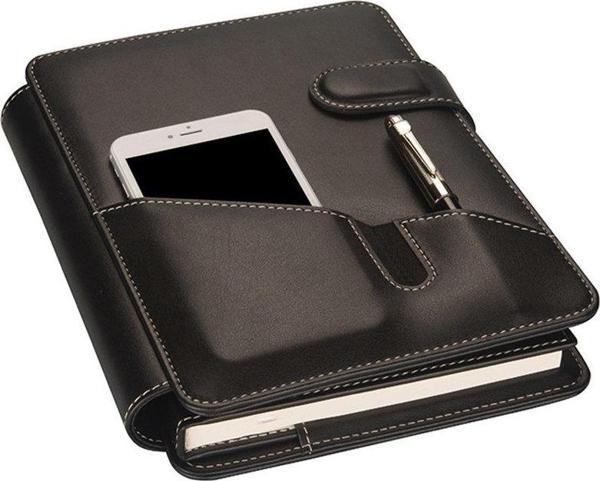 2026 Organizer Ajanda Telefon Kılıflı Tarihli Çizgili 168 Yaprak 17x24 Defterli Rainbow Vegan 20x26 cm. Siyah - Image 1